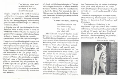Katalogseite mit Ausstellungstext