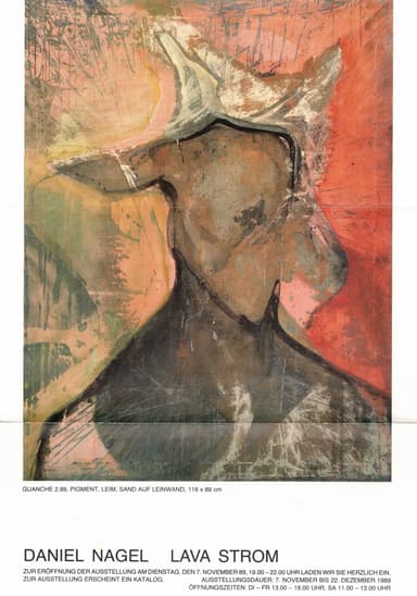 Einladung zur Ausstellung 'Lava Strom', München 1989