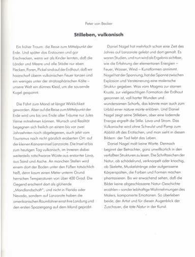 Katalog-Vorwort von Peter von Becker, 1989