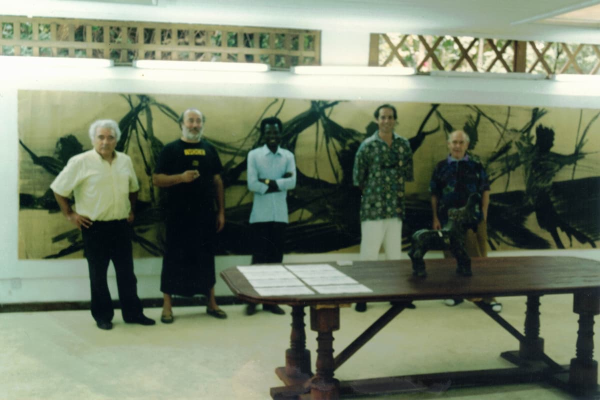 Auf dem Foto: 2. von li Sarenco, 2. von re Daniel, re Emmett Williams (Fluxuskünstler)