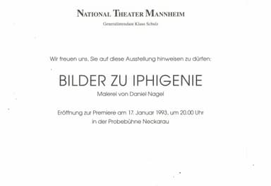 Einladung zur Ausstellung im Nationaltheater Mannheim