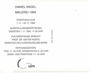 Einladung zur Ausstellung Stadthaus Ulm (Rückseite)