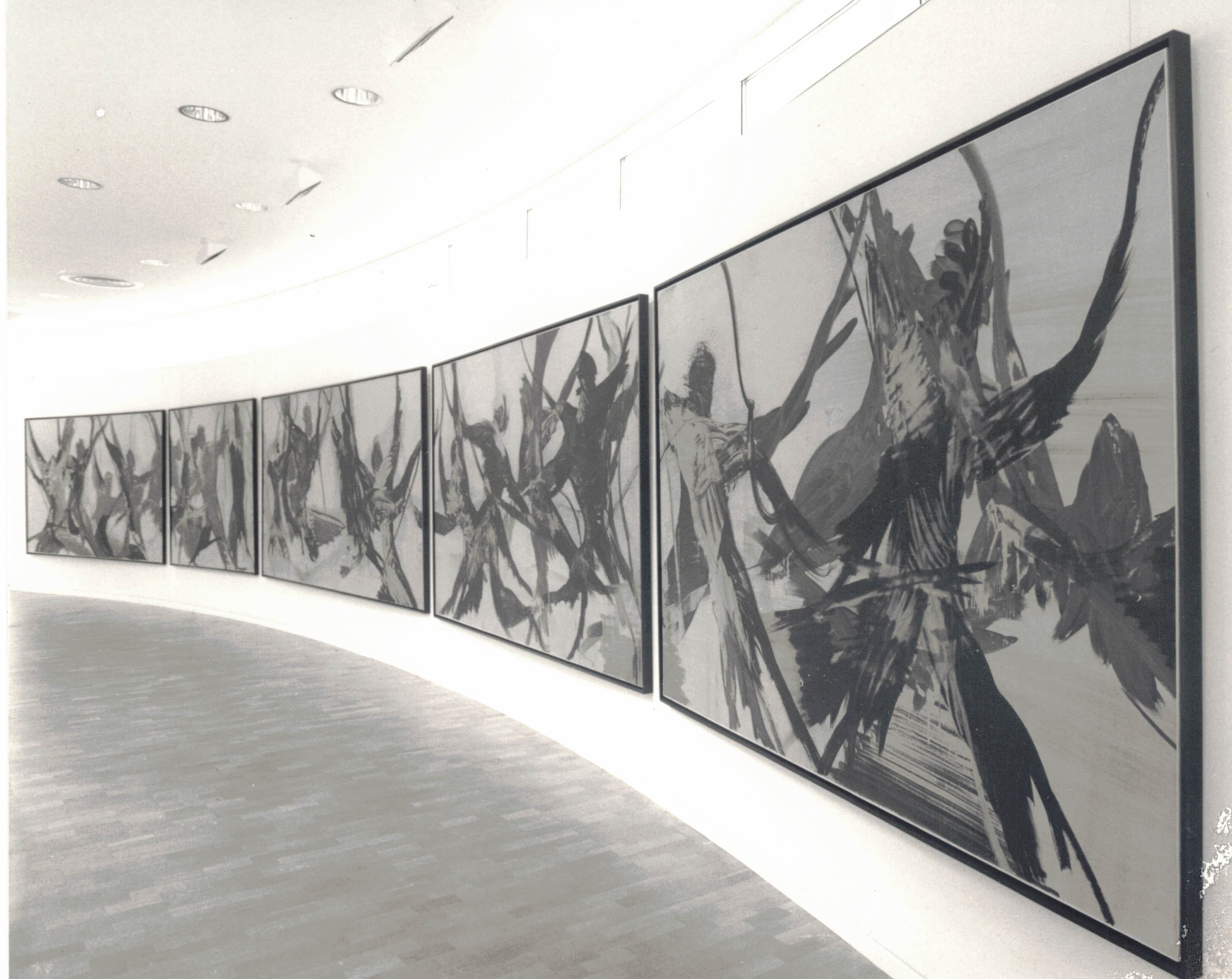 Schlachtenbild (Ausschnitt rechts), 5-teilig, 150 x 1245 cm, Pigment auf Papier auf Leinwand, 1993