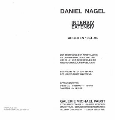 Einladung zur Ausstellung - Rückseite