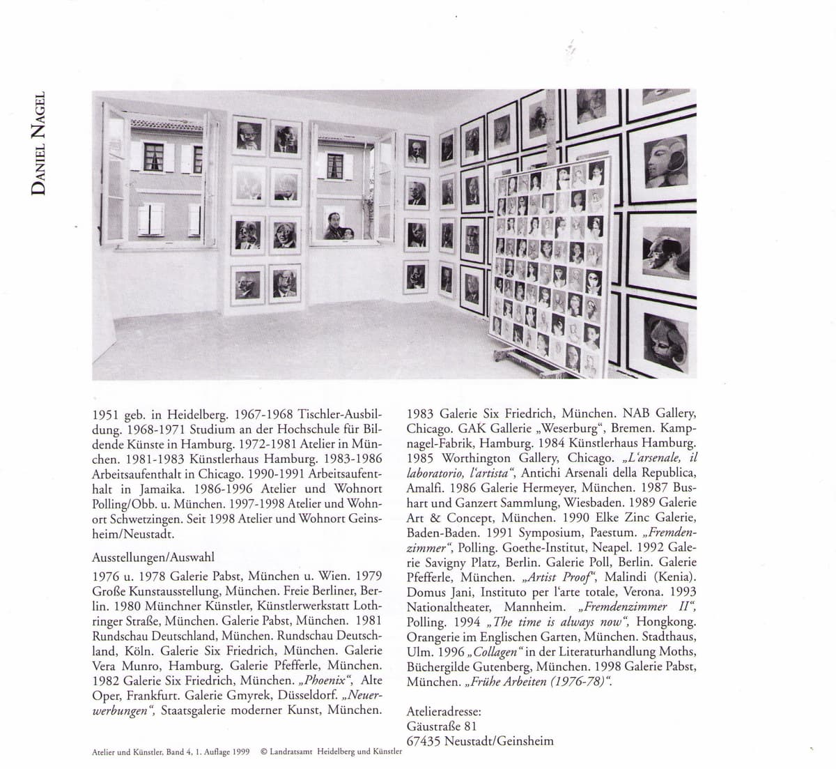 Faltblatt 'Atelier und Künstler', Band 4, 1999