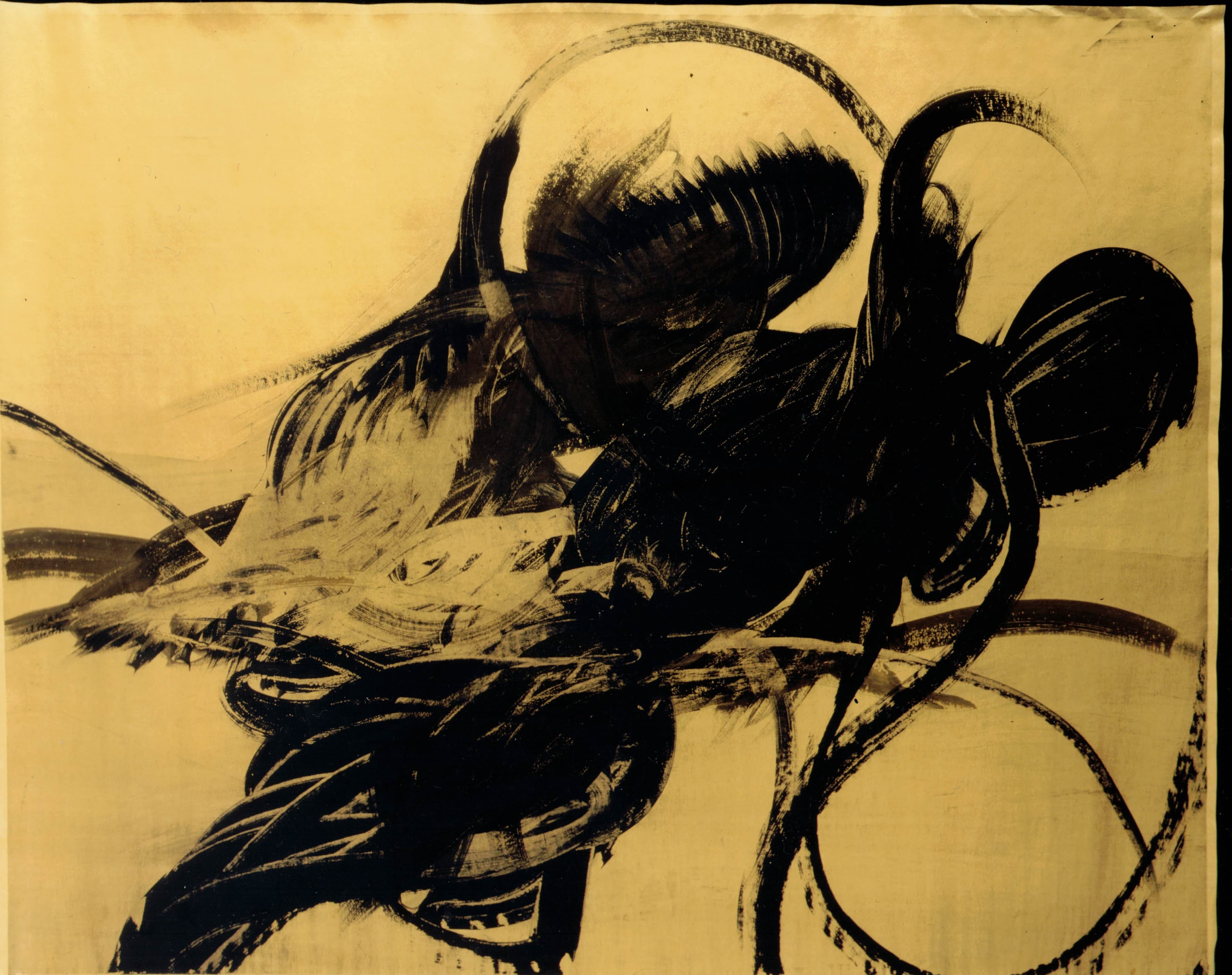 Schwarzes Pigment auf Papier Nr. 5 - Daniel Nagel (1992)