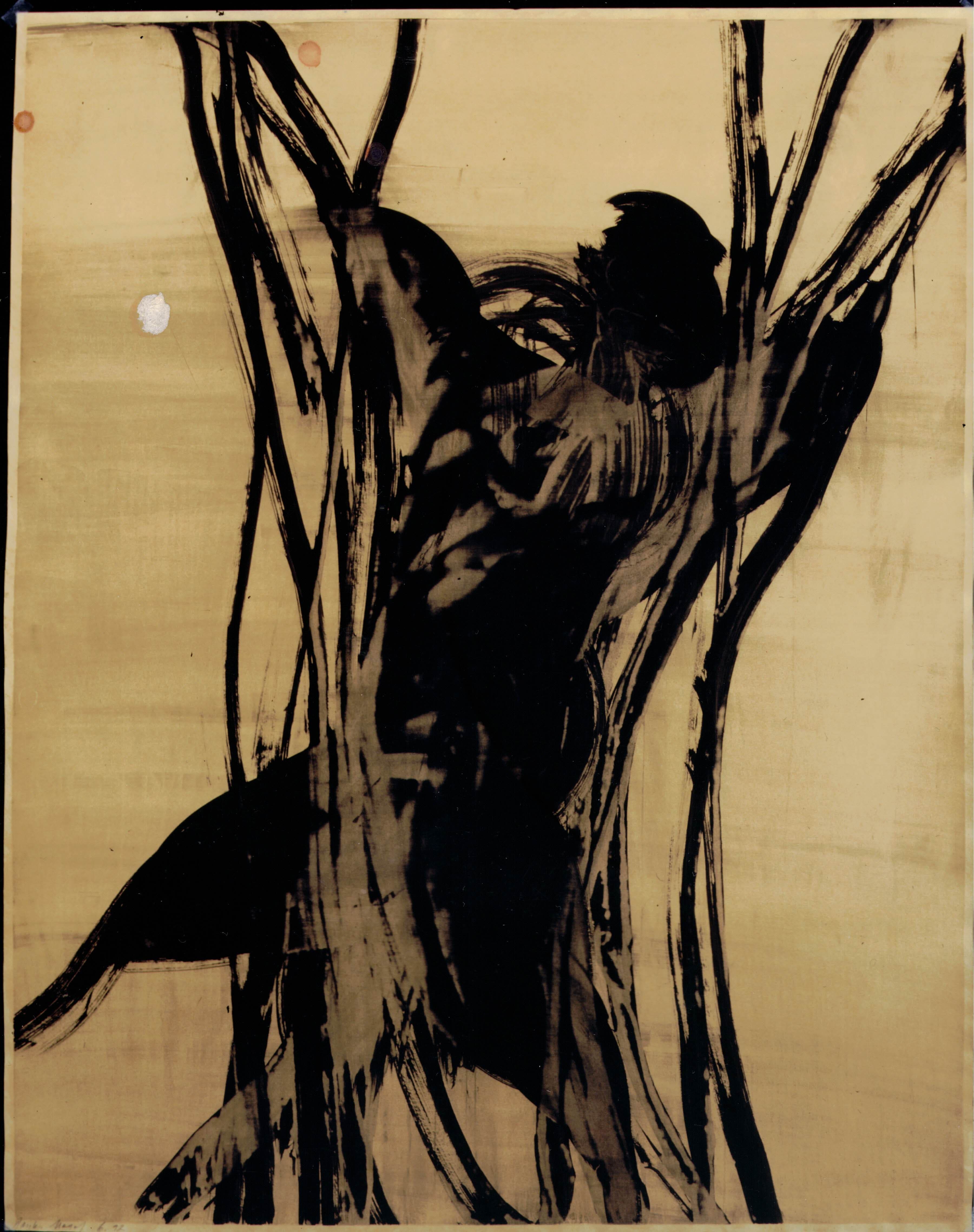 Schwarzes Pigment auf Papier Nr. 14 - Daniel Nagel (1992)