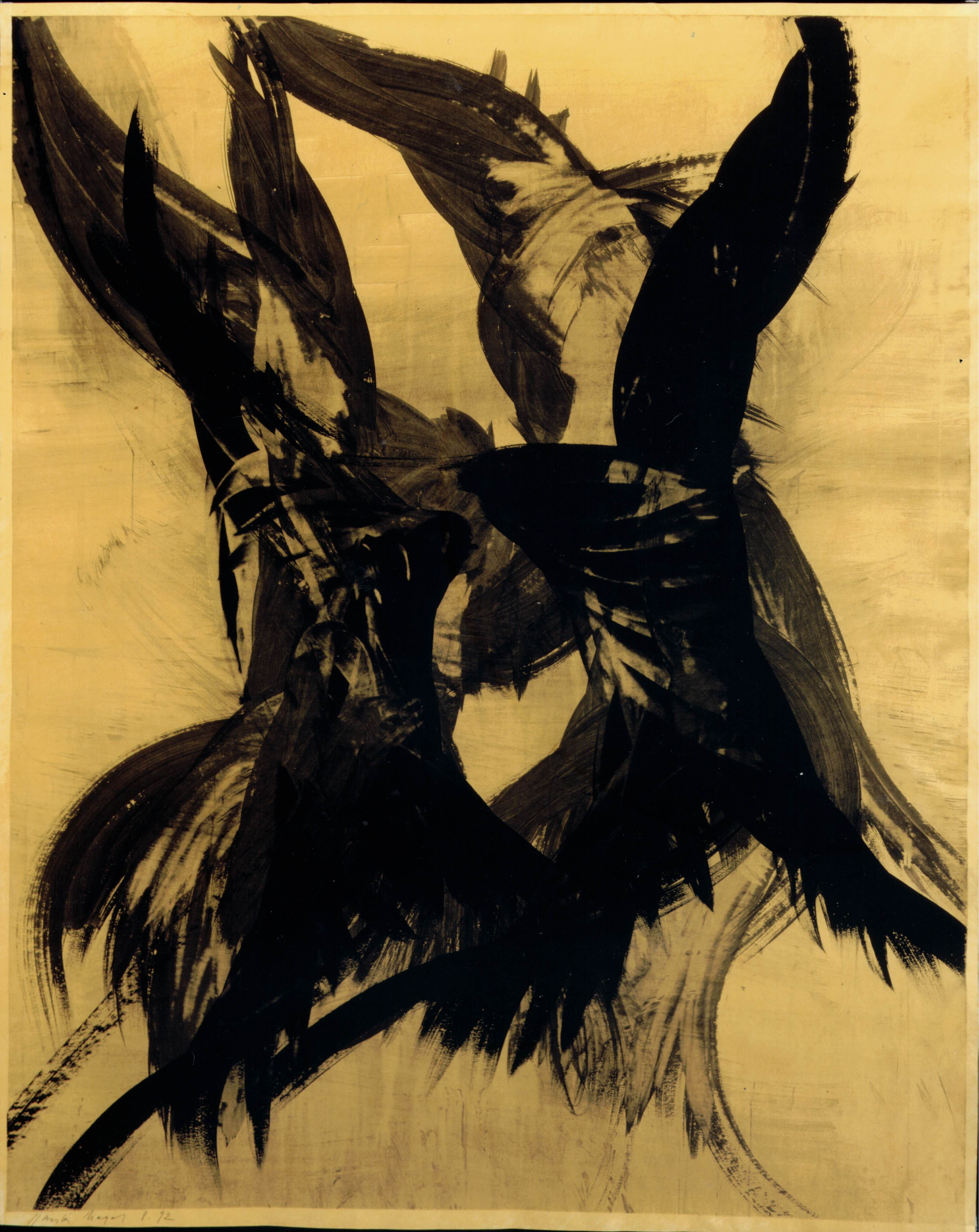 Schwarzes Pigment auf Papier Nr. 16 - Daniel Nagel (1992)